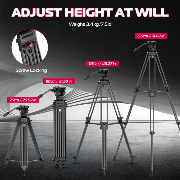 Штатив Ulanzi MT-81 Tripod (80-155cm) Black (T080GBB1) - Фото 3 Штатив Ulanzi MT-81 Tripod (80-155cm) Black (T080GBB1) - изображение 3