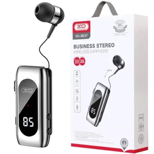 Bluetooth гарнітура XO BE37 with Digital Display, Bluetooth 5.3, бездротова гарнітура з дисплеєм, до 28 годин роботи, чорна - изображение 2