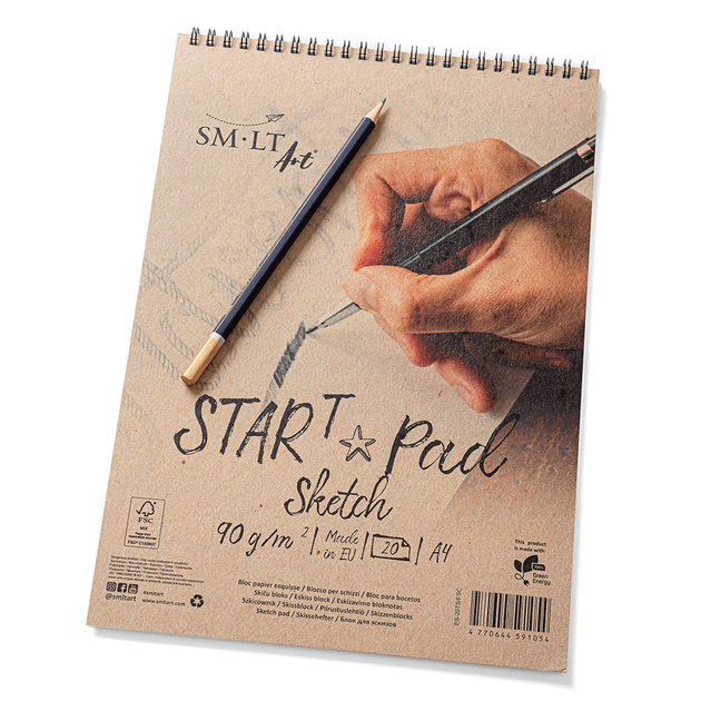 Альбом для эскизов на спирали STAR T А4 90г/м2 20л SM-LT Art - изображение 2