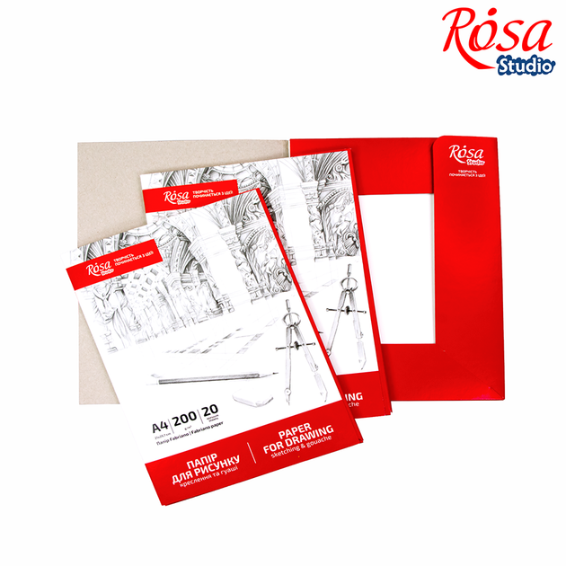 Папка для рисунка и черчения А4 21х29,7см 200г/м2 20л Мелкое зерно ROSA Studio - Фото 3 Папка для рисунка и черчения А4 21х29,7см 200г/м2 20л Мелкое зерно ROSA Studio - изображение 3
