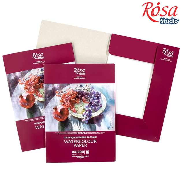 Папка для акварелі Натюрморт 200г/м2 10л Дрібне зерно ROSA Studio - изображение 4