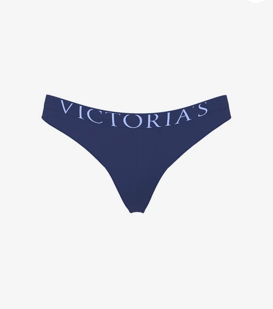 Жіночі трусики стрінги Victoria's Secret Exploded Logo Cotton Thong Panty S (Синій) - Фото 3 Жіночі трусики стрінги Victoria's Secret Exploded Logo Cotton Thong Panty S (Синій) - изображение 3