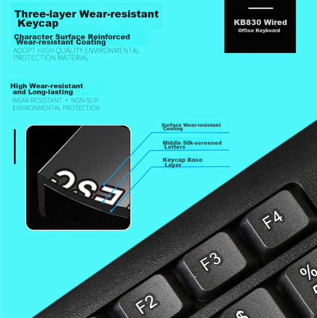 Комплект проводной GESOBYTE KM810PP PS/2 Black - изображение 4
