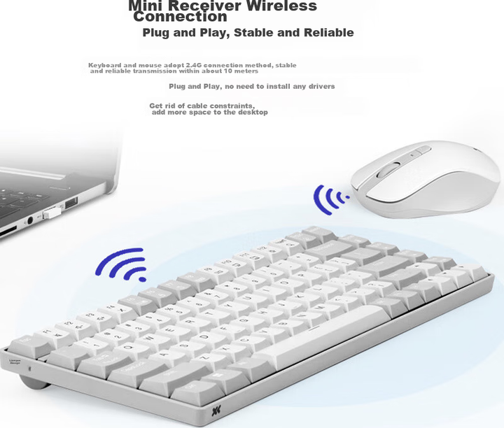 Комплект бездротовий Lenovo Xiaoxin K1S Quiet Wireless Twilight Grey - Фото 3 Комплект бездротовий Lenovo Xiaoxin K1S Quiet Wireless Twilight Grey - зображення 3