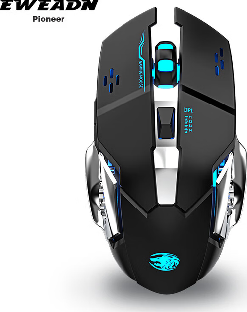 Механическая клавиатура и мышь EWEADN TK900, проводной игровой комплект для настольного компьютера и ноутбука, офисная клавиатура и мышь с внешней многофункциональной ручкой, 104 клавиши, синие переключатели и RGB-подсветка. - изображение 2