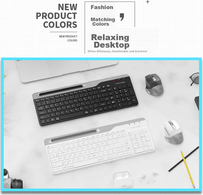 Комплект беспроводной A4Tech Fstyler Flytime FG2535 Wireless Steel Grey - изображение 5