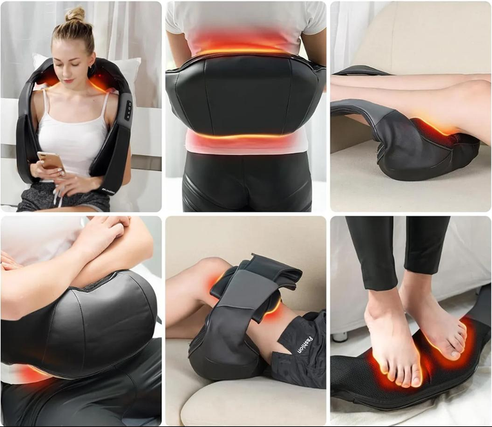 Массажер для шеи, плеч и спины Maltec PRO-Comfy30W-02 114080, электрический массажер для тела с функцией подогрева, массажная подушка для дома и авто - изображение 2