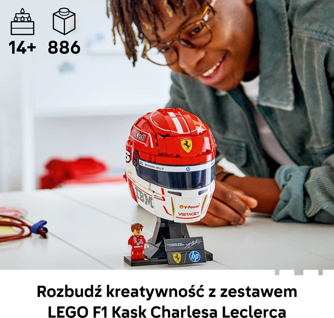 Zestaw klocków LEGO Editions Formula 1 Kask Charles Leclerc Scuderia Ferrari HP 886 elementów (43014) - obraz 3