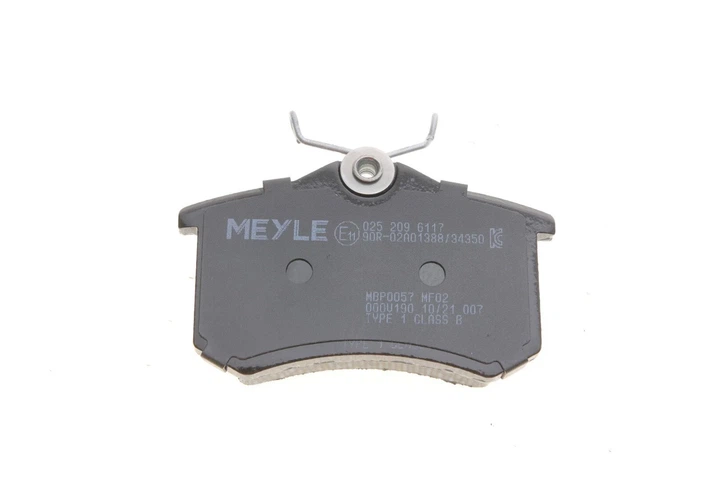 Комплект гальмівних колодок MEYLE 025 209 6117 Citroen DS4, C8; Seat Ibiza, Toledo, Exeo, Cordoba; Volkswagen Golf, EOS, Passat, Vento; Skoda Octavia; Audi A4, A6, Allroad; Peugeot 807 1001096, 1027640, 1115107 - изображение 2
