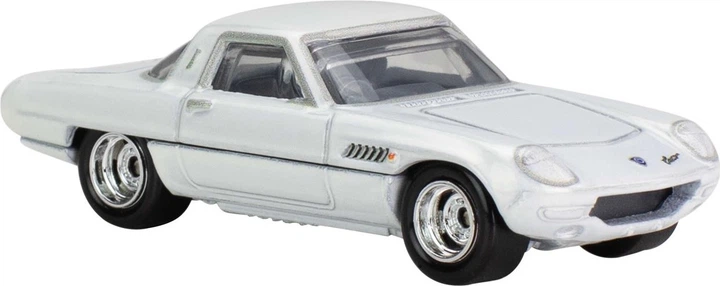 Model samochodu Mattel Hot Wheels Premium Pop Culture Jay Leno's Garage 1968 Mazda Cosmo Sport Kremowy JBL66 (194735263042) - obraz 4