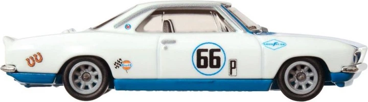 Model samochodu Mattel Hot Wheels Premium Boulevard 1966 Chevrolet Corvair Yenko Stinger Biało-czarny HRT69 (194735185542) - obraz 3