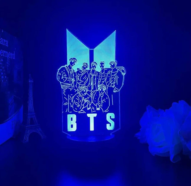 3D светильник ночник BTS с пультом N2 Настольная LED лампа БТС подарок Kpop - изображение 2