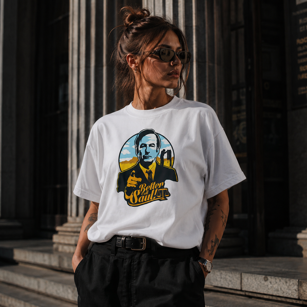 Футболка мужская с принтом ТіШОТКА Better Call Saul Путь: Во все тяжкие L Белый Оверсайз (1090500917) - изображение 2