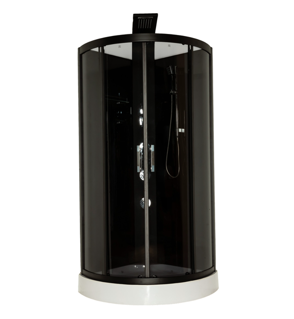 Душовий бокс INSANA Rowena B (XW9802) 90×90×215 см, кутовий, з мілким піддоном 15 см, чорний профіль, гідромасаж - Фото 2 Душовий бокс INSANA Rowena B (XW9802) 90×90×215 см, кутовий, з мілким піддоном 15 см, чорний профіль, гідромасаж - изображение 2