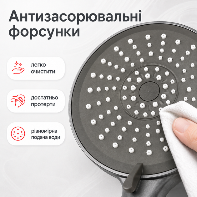 Лейка для душа 5 режимов душевая насадка массажная ручная лейка с форсунками водосберегающая для ванной комнаты BRS графитовая - изображение 3
