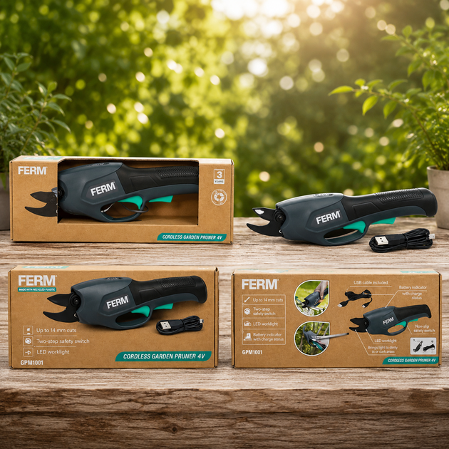 Аккумуляторный секатор 14 мм 4V GPM1001 Ferm - изображение 4