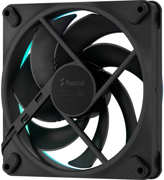 Набір вентиляторів Fractal Design Momentum 14 RGB 3-pack 140 мм Black (FD-F-MOM1-1403) - зображення 5