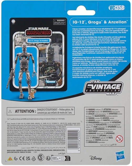Zestaw figurek Hasbro Star Wars The Vintage Collection The Mandalorian IG-12, Grogu and Anzellan 9.5 cm G06705L00 (5010996292094) - obraz 3