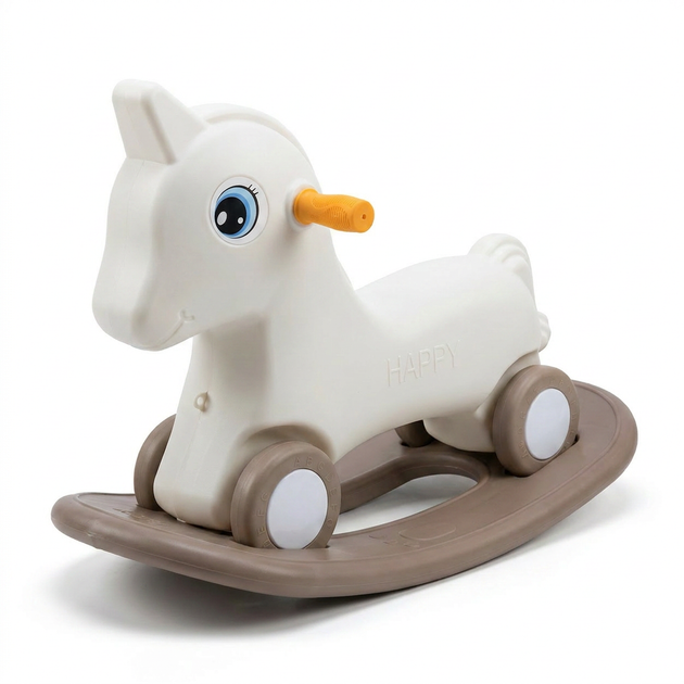 Каталка качалка беговел пони белая 2в1 SP-Sport Happy Pony 1744 White-Beige - изображение 2
