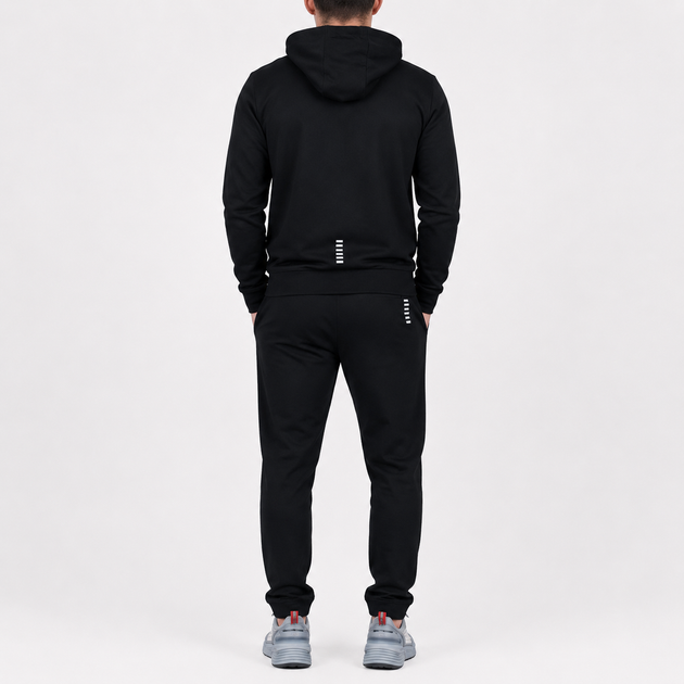 Спортивний костюм чоловічий Emporio Armani EA7 (8NPV50-PJ05Z) 100% бавовна чорний з лого L - изображение 3