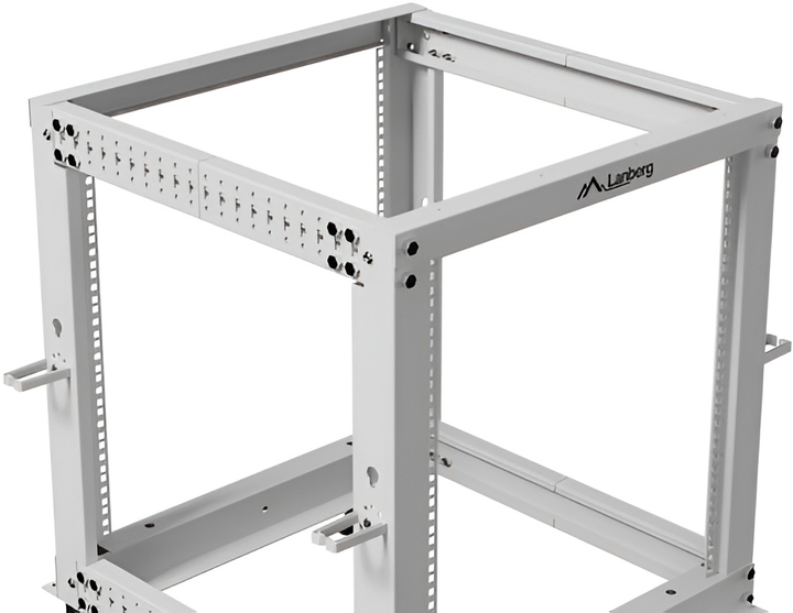 Серверна стійка Lanberg Open Rack 19" 12U 600x600-1100 Grey (OR01-6112-S) - зображення 2