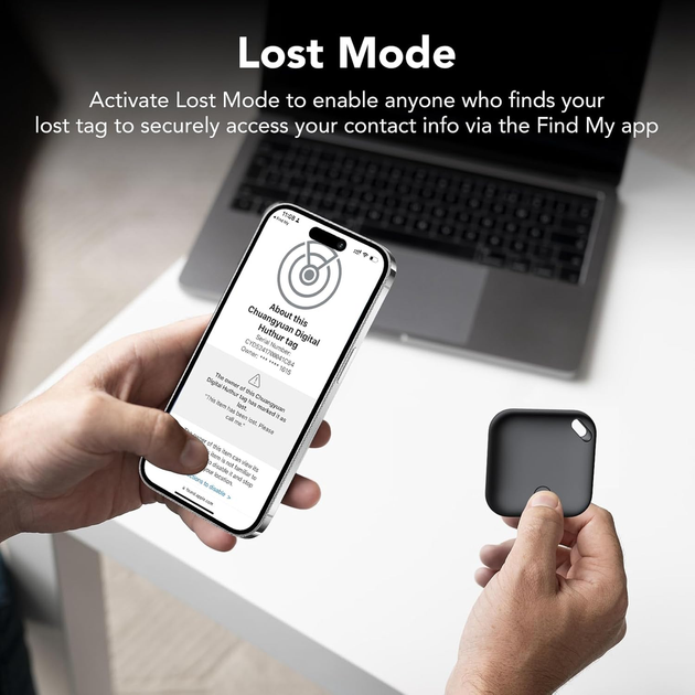 Bluetooth трекер CASCHO Air Tracker Tag 4 шт для Apple Find My, поиск ключей и багажа, IP67, iOS - изображение 4
