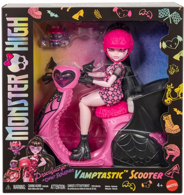 Кукла Mattel Monster High Draculaura и вампирский скутер JDR61 WB4 (194735288762) - Фото 1 Кукла Mattel Monster High Draculaura и вампирский скутер JDR61 WB4 (194735288762) - изображение 1