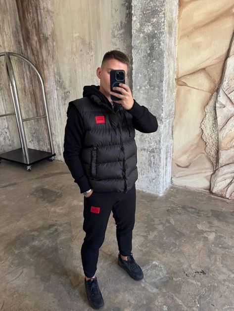 Жилетка Мужская Босс Черная Безрукавка Брендовая Boss XXL (303686) - Фото 6 Жилетка Мужская Босс Черная Безрукавка Брендовая Boss XXL (303686) - изображение 6