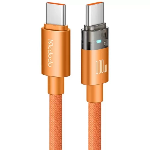 Кабель Mcdodo CA-5585 Data Cable USB-C to USB-C 100W 1.2м Orange - Фото 2 Кабель Mcdodo CA-5585 Data Cable USB-C to USB-C 100W 1.2м Orange - изображение 2