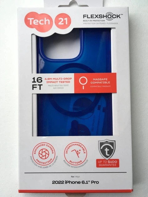Чохол протиударний силіконовий Tech21 Evo Check MagSafe для Iphone 14 Pro (6.1") Classic Blue T21-9838 - Фото 3 Чохол протиударний силіконовий Tech21 Evo Check MagSafe для Iphone 14 Pro (6.1") Classic Blue T21-9838 - зображення 3