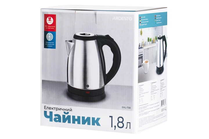 Електрочайник Ardesto 1.8л, метал, сріблястий (00109446) - изображение 12