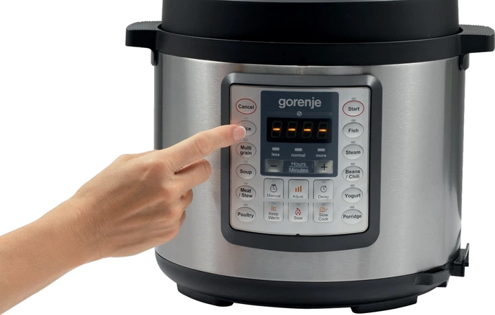 Мультиварка-скороварка Gorenje, 1000Вт, чаша-6л, електронне керування, 15 програм, метал/пластик, чо (00108902) - изображение 2