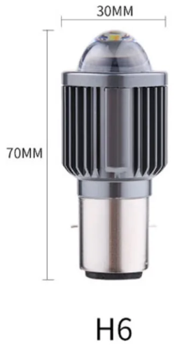 LED лампа H6/BA20D Hi/Low 12–24V, для Мото, скутера, желтый ближний и белый дальний, CSP LED с линзой для скутера и мопеда - изображение 3