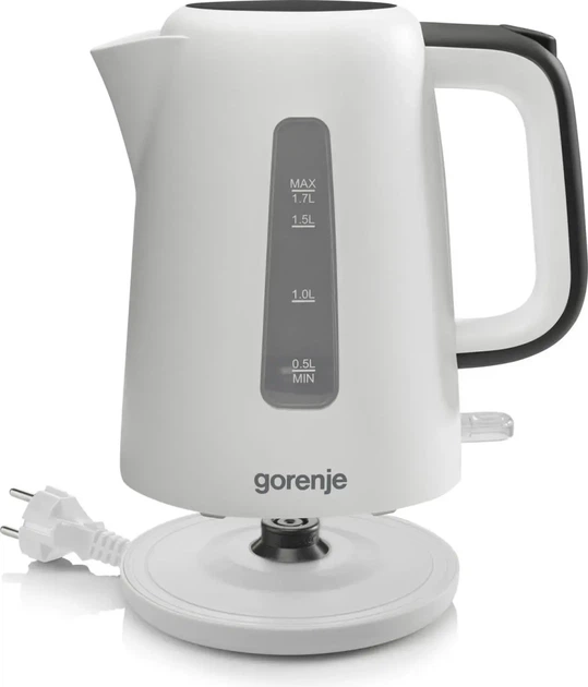 Електрочайник Gorenje 1.7л, Strix контроль, пластик, білий (00109490) - изображение 5