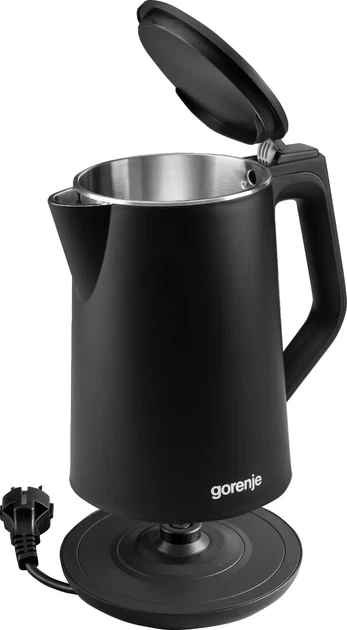 Електрочайник Gorenje, 1,5л, 2,200 Вт, корпус- нержав., Strix, матовий, чорний (00109468) - Фото 4 Електрочайник Gorenje, 1,5л, 2,200 Вт, корпус- нержав., Strix, матовий, чорний (00109468) - изображение 4