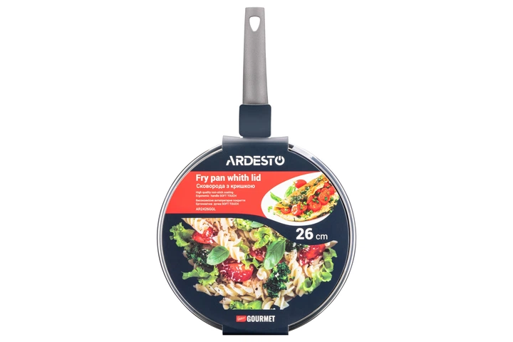 Сковорода глибока з кришкою Ardesto Gemini Gourmet Apulia, 26см, алюміній, сірий (00106714) - изображение 13