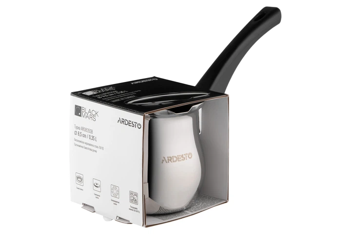 Турка Ardesto Black Mars, 0.35л, нержавіюча сталь, бакеліт (00114236) - Фото 6 Турка Ardesto Black Mars, 0.35л, нержавіюча сталь, бакеліт (00114236) - изображение 6