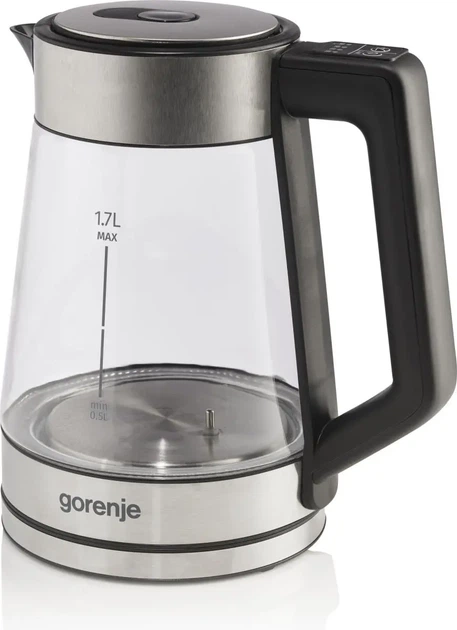 Електрочайник Gorenje 1.7л, 2,200 Вт, скло, нерж (00109487) - зображення 2