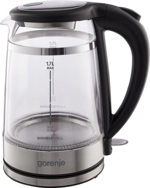 Електрочайник Gorenje 1.7л, 2,200 Вт, strix контроль, скло, чорний (00109482) - зображення 2