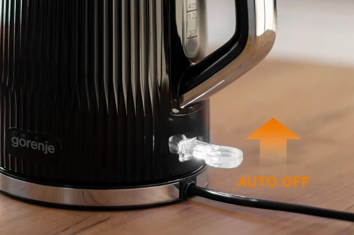 Електрочайник Gorenje 1.7л, Strix-контроль, чорний матовий (00109476) - Фото 6 Електрочайник Gorenje 1.7л, Strix-контроль, чорний матовий (00109476) - зображення 6