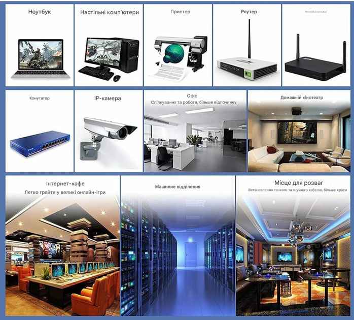 Кабель Ethernet Cat 7 Elfcam 30 см - сетевой LAN кабель SFTP с позолоченными RJ45-коннекторами - изображение 8