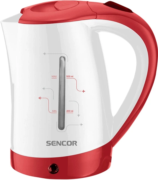 Електрочайник Sencor 0.5л, Strix, пластик, в комплекті 2 склянки + 2ложки, біло-червоний (00109522) - Фото 1 Електрочайник Sencor 0.5л, Strix, пластик, в комплекті 2 склянки + 2ложки, біло-червоний (00109522) - изображение 1