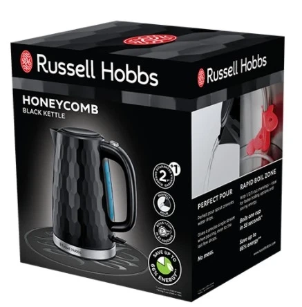 Електрочайник Russell Hobbs Honeycomb 1.7л, пластик, чорний (00109396) - изображение 6