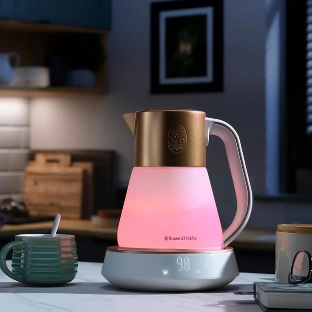Електрочайник Russell Hobbs Calm, 1.7л, скло, біло-мідний (00109411) - изображение 3