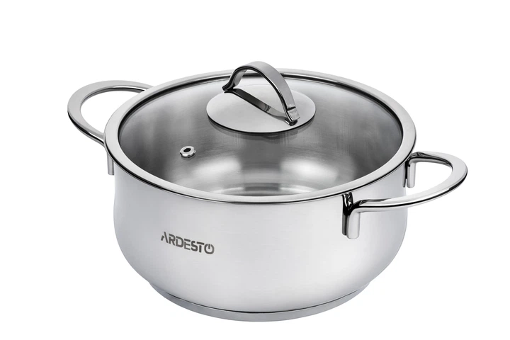 Каструля Ardesto Black Mars зі скляною кришкою нержавіюча сталь 3л 20см AR0730S чорна (00107428) - Фото 1 Каструля Ardesto Black Mars зі скляною кришкою нержавіюча сталь 3л 20см AR0730S чорна (00107428) - изображение 1