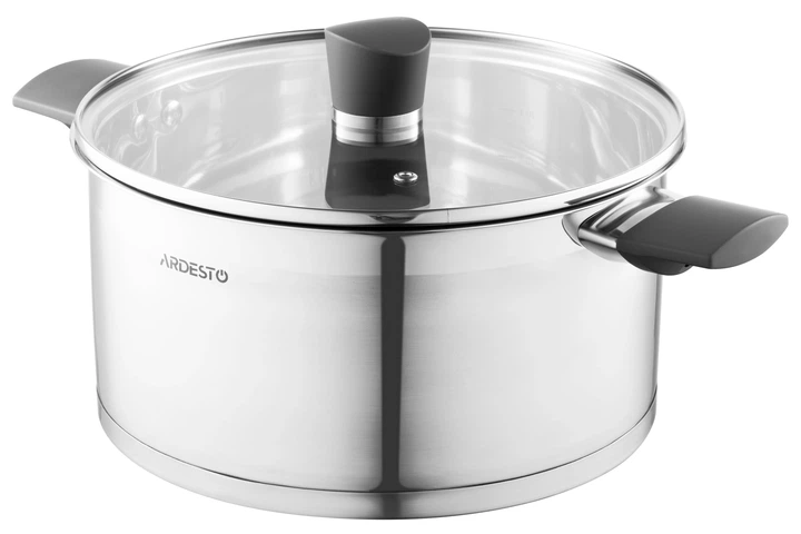 Каструля Ardesto Gemini Trento зі скляною кришкою нержавіюча сталь 5,2л 24см AR3652G сталевий (00107463) - Фото 1 Каструля Ardesto Gemini Trento зі скляною кришкою нержавіюча сталь 5,2л 24см AR3652G сталевий (00107463) - изображение 1
