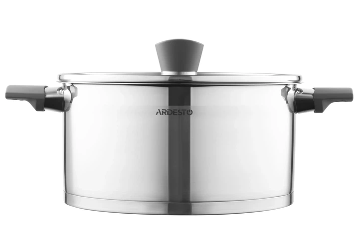 Каструля Ardesto Gemini Trento зі скляною кришкою нержавіюча сталь 5,2л 24см AR3652G сталевий (00107463) - Фото 3 Каструля Ardesto Gemini Trento зі скляною кришкою нержавіюча сталь 5,2л 24см AR3652G сталевий (00107463) - изображение 3