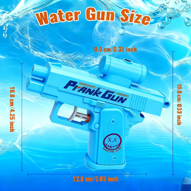 Водяной пистолет Seuno Prank Gun двусторонний бластер для розыгрышей и водных баталий механический синий (GS1023) - изображение 3