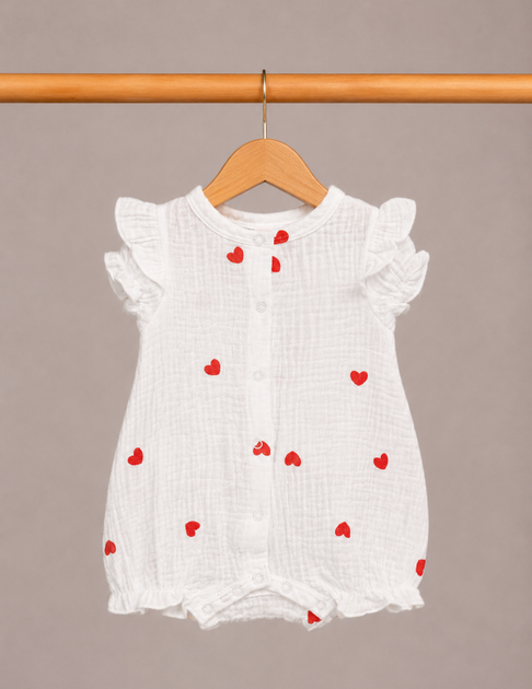 Песочник для девочки SMIL 111308-1 Рисунок красные сердечки р.68 - Фото 1 Песочник для девочки SMIL 111308-1 Рисунок красные сердечки р.68 - изображение 1