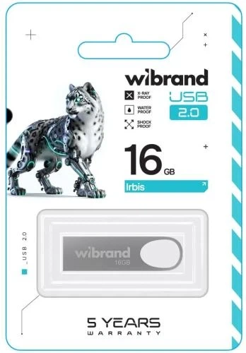 Флеш накопичувач USB 16Gb Wibrand Irbis, Silver, USB 2.0 (WI2.0/IR16U3S) - зображення 2